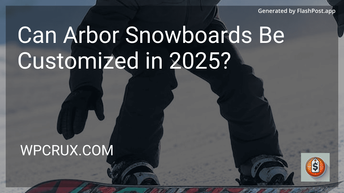 Can Arbor Snowboards Be Customized in 2026? preview