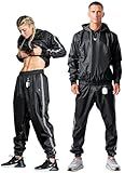 Elite Sports Sauna Suit for Weight Loss Men & Women Boxing MMA Wrestlers Gym Sweat Hoodie Sauna Suits Wrap Full Body Workout (Black, XX-Large)