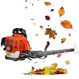52 CC 2-Stroke Backpack Blower, Gas Leaf Blower with High-Velocity 550 CFM, Ergonomic Design, Low Vibration, and Cruise Control for Gutter, Garden,Yard Ora (EB430-Orange)