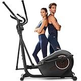 ANCHEER Elliptical Machine, Elliptical Training Machines with Quiet Magnetic Drive, Elliptical Trainer for Home with 14 Resistance Levels, Pulse Rate Monitor, LCD Monitor, Max 400Lbs