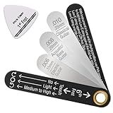 Feekoon High Precision Truss Rod Gauge Neck Relief Measure with Pick Capo, Luthier Guitar Setup Tools for Electric, Acoustic, Classical, Bass Guitars, Carving Design to Clear and Durable