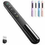 QUI Presentation Clicker with Volume Control, 2.4GHz USB Wireless Presenter Remote, PowerPoint Clicker Slide Advancer Compatible with Mac, Windows, Google Slides, Keynote