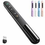 QUI Presentation Clicker for PowerPoint, RF 2.4GHz USB Wireless Presenter Remote with Volume Control, PowerPoint Clicker Slide Advancer for Mac, Windows, Laptop, Keynote
