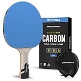 PRO-SPIN Ping Pong Paddles – ITTF Approved Professional Table Tennis Rackets with Carbon Fiber for Superior Control | 7-Ply Blade, Premium Rubber, 2.0mm Sponge (Blue, 1-Pack)