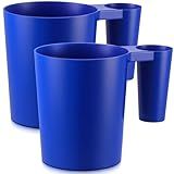 Relaxweex 2 Pack De Pool Filter Powder Scoop 1 Pound Pool Chemical Scoop De Measuring Cup with Handle Maintenance Tool for Dry Filter Media Powder and Spa, 6.88 x 4.32 x 5.23 Inch(Blue)