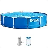 INTEX 28211EH Metal Frame Above Ground Swimming Pool Set: 12ft x 30in – Includes 530 GPH Cartridge Filter Pump – Puncture-Resistant Material – Rust Resistant – 1718 Gallon Capacity