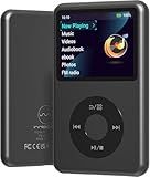 MP3 Player with Bluetooth 128GB Portable Music Digital Players Supports Playlist Audiobook Video Nice Gadget for Kids Black