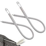 2 PCS Spring Drawstring Needle Threader,DIY Rope Threader Clip,Drawstrings Replacement with Easy Threaders,Drawstring Threader Tool Set,for Drawstring Replacement for Hoodies,Pants