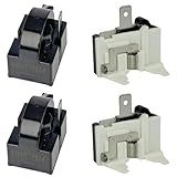 2 Sets of Compressor 4.7 Ohm 1-Pin PTC Starter/Start Relay and Overload Kit Compatible with Mini Fridges, Compact Refrigerators, Beverage & Wine/Beer Coolers, Deep Freezers, Beer/Wine Refrigerators