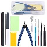 Rustark 10Pcs Model Tools Craft Set Modeler Building Kit for Basic Model Assembling, Building and Repairing