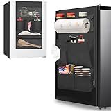 homyfort Mini Fridge Organizer, Over The Fridge Storage Organizer with 14 Pockets, College Dorm Storage for Office, Kitchen, Home, School, Black