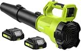 SUNCHERS Leaf Blower Cordless with 2 Batteries and Charger, Electric Battery Powered Cordless Leaf Blower, Portable Lightweight Handhold Blowers for Blowing Leaves, Patio Cleaning, Lawn Care and Dust
