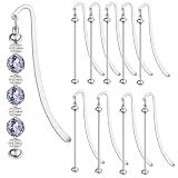 Frinnovan 10 Packs Beadable Bookmarks with Blank Bar Bulk Metal DIY Bookmark for Beads Jewelry Pendants Charms Beading Marks Craft Book Lovers Office Supplies (Silver)