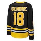 KOKJUX#18 Happy Gilmore Hockey Jersey for Men,Boston Adam Sandler 1996 Movie Ice Hockey Jersey Black XL