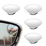 KVAEY 2 PCS Car Blind Spot Mirror, Fan Shaped HD Glass Convex 360° Rotating Wide Angle Side Mirror, Frameless Car Blindspot Mirror for Larger Image and Traffic Safety (Fan Shaped, 4 PCS)