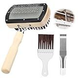 Danishsy 3PCS Air Conditioner Condenser Fin Cleaning Brush Kit, Stainless Steel HVAC Coil Cleaner for AC, Refrigerator & Mini Split Systems, Evaporator Radiator Fin Repair & Fridge Cleaning Tool