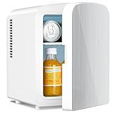 Antarctic Star Compact Refrigerator, Portable Mini Fridge, Skin Care 4L Capacity/6 Cans, for Bedroom, Car, Office & Dorm, Small Cooler for Cosmetics, Magnetic Brushed Stainless Steel Door, White