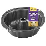Wilton Gold Non-Stick 9.49 in Fluted Bundt Cake Pan, Stainless Steel Bakeware, Made without PFAS, Packaging May Vary