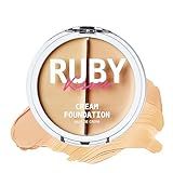 Ruby Kisses Cream Foundation 3D Face Creator 2-Color Foundation and Concealer, 12 Hour Wear Long Lasting, Medium to Full Coverage (Level 1)