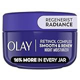 Olay Regenerist Radiance Retinol Face Moisturizer: Smooth & Renew Cream for Women - Fragrance-Free, Anti-Aging, Anti-Wrinkle, Tightening & Brightening - 2 Oz