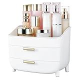 Vtopmart 3-Tier Skincare Makeup Organizer with Drawers for Vanity and Bathroom Countertop, Large Cosmetic Storage Box Case for Dresser, with Non-Slip Base