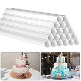 20 Pack White Plastic Cake Dowel Rods, Cake Dowels for Tiered Cakes, Cake Dowels With 0.47 Inch Diameter (9.5 Inch)