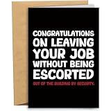Coworker Leaving Card for Women Men, Going Away Gift for Colleague, Funny Retirement Card, Leaving Job without Being Escorted by Security