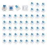 PKRFCJ 45 PCS Mechanical Keyboard Switches, 3 Pin 50gf Blue Switches, Dustproof Clicky Switch, Keyboard Clicker Keys Replacement for Mechanical Gaming Keyboards and Typing