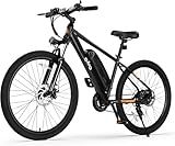 Qlife Racer Electric Bike for Adults - 21-Speed Mountain Lightweight Ebike with Peak 1000W/750W 25MPH/22MPH Brushless Motor, 375Wh Removable Battery, 26X2.1 Tire Step Over E-MTB, Up to 40 Miles,Lime