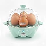 Dash Rapid Egg Cooker - Boiler, Poacher & Steamer - Includes Measuring & Recipe Guide - Dishwasher Safe - Holds 7 Eggs, Aqua