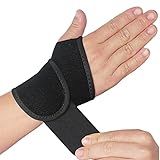 YUNYILAN Wrist Brace Wrist Wraps for Carpal Tunnel 2 Pack Wrist Brace Compression Straps Hand Support, Adjustable Wrist Support for Arthritis and Tendinitis, Joint Pain Relief (Black)