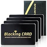 Schembo RFID Blocking Card,Contactless NFC Debit Credit Card Passport Protector, One Card Protects Entire Wallet/Purse for Men & Women, Smart Slim Design Perfectly Fits in Wallet/Purse (4Pack Black)