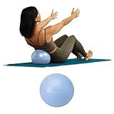 Gaiam Mini Ab Ball (Clear Sky), 8 Inch Inflatable Anti-Burst Exercise Ball for Core Strength, Pilates, Yoga, and Physical Therapy, Includes Inflation Straw, Plug & Downloadable Exercise Guide