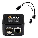 KLAYERS Luckfox PicoKVM, Supports 1920 × 1080@60fps HDMI Video Input and HID Signal Output for Device Control, Lightweight IP KVM for Remote Device Management with Metal Case,1.54inch Touch Display