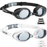 Seago Swim Goggles Adult Men Women Youth Junior 2 Pack Anti-Fog Flat Lens