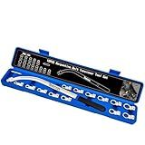15PCS Universal Auxiliary Idler Belt Tensioner Pulley Removal Tool Kit, 12-Point 12-19mm (0.47"-0.74") Serpentine Belt Tension Pulley Wrench Set, Engine Timing Belt Tensioning Nut Bolt Screw Remover