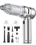 VNOST Car Vacuum,3 Suction Modes,Portable Mini Cordless Cleaner with 24000pa Suction Power,Type-C Charge,Handheld Vacuum for Home,Car, Office Desk, Keyboards(Dark Silver)