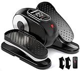 Under Desk Elliptical Machine, Leg Exerciser as Seen on TV While Sitting for Senior with Remote Control, Portable & Quiet Pedal Exerciser with 12 Adjustable Speed, Black