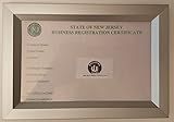 Business Registration Certificate 8.5 X 5.5 NJ (Heavy Duty - Aluminum)