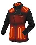 Venustas Women's Fleece Heated Jacket with Battery Pack, Soft Lightweight Heating Coat for Outdoor Activities