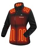 Venustas Women's Fleece Heated Jacket with Battery Pack, Soft Lightweight Heating Coat for Outdoor Activities
