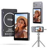 4K 60fps Vlog Selfie Monitor Screen, Magnetic Phone Vlog Selfie Monitor Screen with Bluetooth Remote, Back Camera Monitor for Live Stream TikTok, Compatible with iPhone Android - Dark Navy