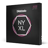 D'Addario Bass Guitar Strings, NYXL Nickel Plated, NYXL45100, Regular Light Gauge 45-100, Long Scale, 4-String Set, Pack of 1