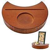 Wooden Tarot Card Holder Stand Display, Cute Witchy Moon Desk Decor for Oracle Lenormand Meditation, Daily Affirmation Card Case Reading Accessories Pagan Altar Wiccan Supplies Mystical Gift for Women
