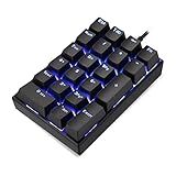 MOTOSPEED K23 Mechanical Numeric Keypad Red Switch Wired 21 Keys Mini Numpad Portable Gaming Keypad Extended Layout for Cashier