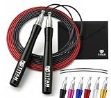 Titan Armour® Speed Rope - Professional Self-Locking & Adjustable, Adult Speed Jump Ropes for Fitness | 2 x Steel Ropes, Cable Protector & Travel Case | Jump Rope Crossfit, Boxing, Fitness MMA for Men & Women