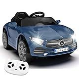 NEWDOOD Licensed Mercedes-Benz CLS 350 12V Kids Ride On Car with 2.4G Remote Control, Battery Powered Electric Car Ride On Vehicle w/Bluetooth, Music, Safety, Lights,Ride on Toys for Toddlers (Blue)