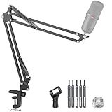 InnoGear Boom Arm Microphone Mic Stand for Blue Yeti HyperX QuadCast SoloCast Snowball Fifine Shure SM7B and Other Mic, Black