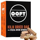 OOFT Pizza Oven Wood - 100% Kiln Dried Oak Cooking Wood - Perfect for Ooni, Gozney, Solo Stove & Other Brands - 12-14lb Box - High Heat & Slow Burn - Great for Grilling, Smoking, BBQ Wood (6 Inch)