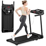 Treadmills for Home Walking Pad Machine- Foldable Treadmill with Handle Bar for Running Jogging Gym Compact Portable Small Caminadora Electrica Folding Quiet Tred Mills Motor & LED Dispay Pcrignbm